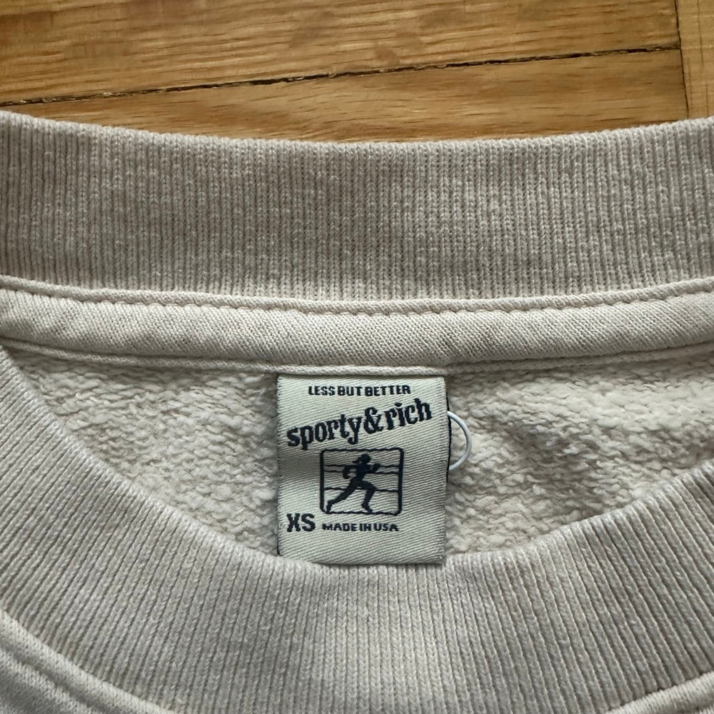 Sporty and Rich Health Sweatshirt Size XS Made in USA - Picture 3 of 3